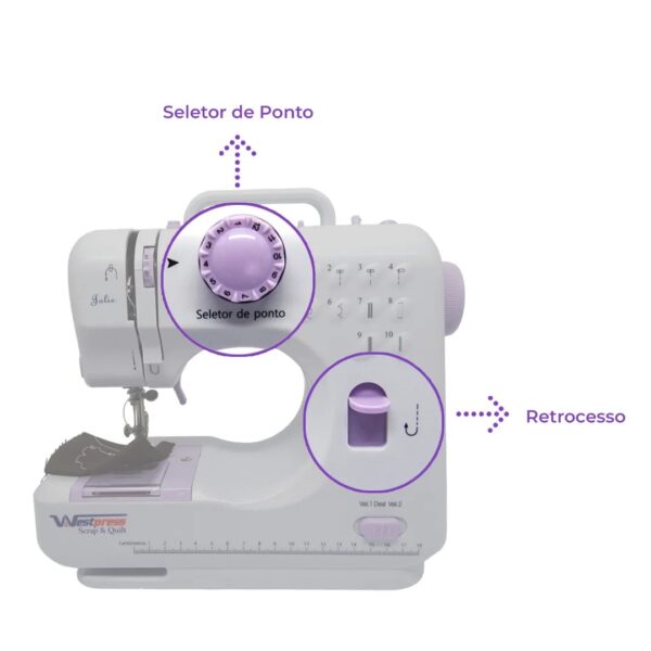 Máquina de Costura Portátil 12 Pontos para Tecidos Leves e Médios Bivolt Westpress - Image 7